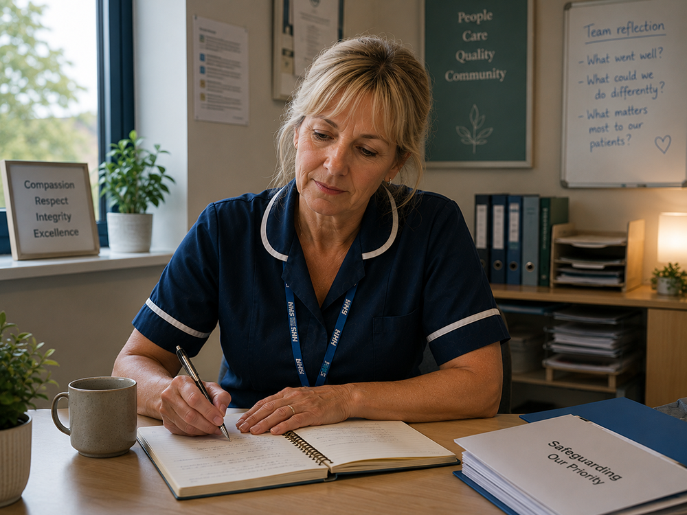 Clinical Supervisor writing notes